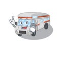 Campervan Cartoon design style speaking on a phone