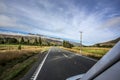 A campervan on an road in New Zealand