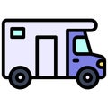 Campervan icon, transportation related vector