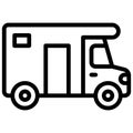 Campervan icon, transportation related vector