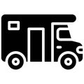 Campervan icon, transportation related vector