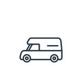 campervan icon vector from vehicles concept. Thin line illustration of campervan editable stroke. campervan linear sign for use on