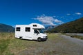 Campervan on a rest area Royalty Free Stock Photo