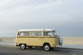 Campervan On Road Along Beach