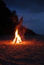 Campfire on the beach Royalty Free Stock Photo