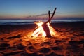 Campfire on the beach Royalty Free Stock Photo