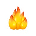Campfire bonfire fire flame realistic icon