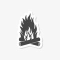 Campfire, bonfire flat sticker