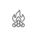 Campfire, bonfire line icon