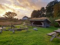 Campfire Cabin in a park in Esbjerg, Denmark Royalty Free Stock Photo