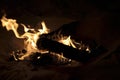 A campfire in the desert sand Royalty Free Stock Photo