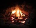 Campfire after dusk