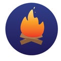 Campfire with firewood icon of vector