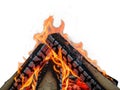 Campfire, flames, logs isolated on white background Royalty Free Stock Photo