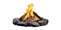Campfire Flames With Stone Ring Base Isolated on Transparent Background Royalty Free Stock Photo