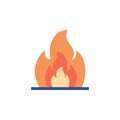 Campfire flames style. fire flat icon vector isolated illustration