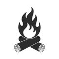 Campfire graphic icon. Camping symbol