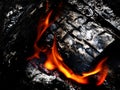 Campfire with Hot Coals Royalty Free Stock Photo