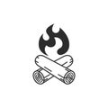 Campfire graphic icon. Camping symbol