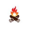 Campfire colored graphic icon