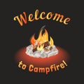 Campfire icon concept Royalty Free Stock Photo