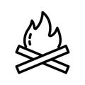 Campfire icon design in filled and outlined style Royalty Free Stock Photo