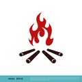 Campfire Icon Vector Logo Template Illustration Design. Vector EPS 10 Royalty Free Stock Photo