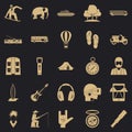 Campfire icons set, simple style Royalty Free Stock Photo