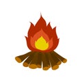 Campfire isolated illustration on white background Royalty Free Stock Photo
