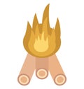 Campfire isolated vector icon which can be easily edit or modified Royalty Free Stock Photo