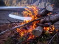 Camping romantic in sweden during midsummer