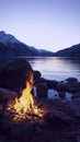 Campfire by the lake