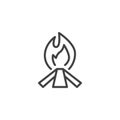 Campfire line icon Royalty Free Stock Photo