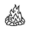 campfire line icon vector illustration Royalty Free Stock Photo