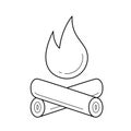 Campfire line icon.