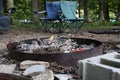 Campfire in Metal Fire Ring