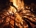 Campfire at the night. Royalty Free Stock Photo