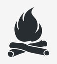 Campfire Silhouette. Bonfire and Firewood. Simple Element That You Can Use in Your Design Projects. Logo or Tattoo