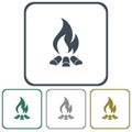 Campfire silhouette icon