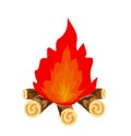 Campfire vector icon illustration Royalty Free Stock Photo