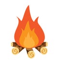 Campfire vector icon illustration