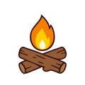 Campfire vector icon Royalty Free Stock Photo