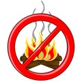 Campfire Vector inside red banned logo