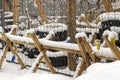 Campground protesters with wooden barricades and automotive rubber for setting fire