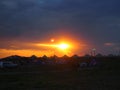 Campground. Sunset. Royalty Free Stock Photo