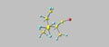 Camphor molecular structure isolated on grey background