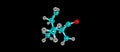 Camphor molecular structure isolated on black background Royalty Free Stock Photo