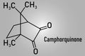 Camphorquinone visible-light photoinitiator molecule. Skeletal formula. Royalty Free Stock Photo
