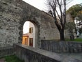 Campi Bisenzio, Italy, Medieval door of St.Stephen, Porta Santo Stefano to the north, old town walls.