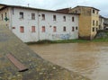 Campi Bisenzio, Tuscany, Italy. Rising water levels in the river Bisenzio.